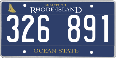 RI license plate 326891