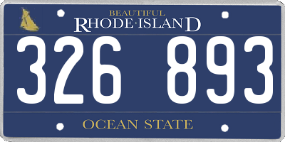RI license plate 326893