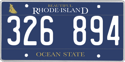 RI license plate 326894