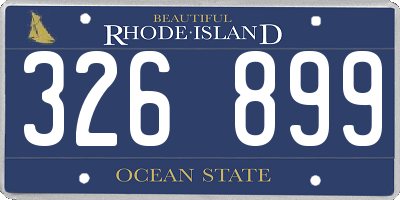 RI license plate 326899