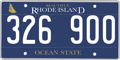 RI license plate 326900