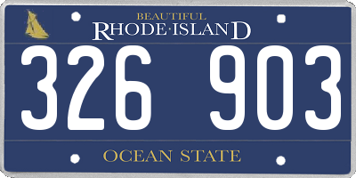 RI license plate 326903