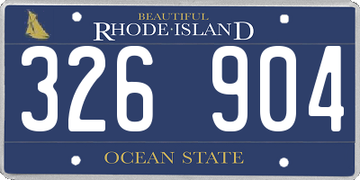 RI license plate 326904