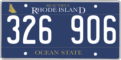 RI license plate 326906