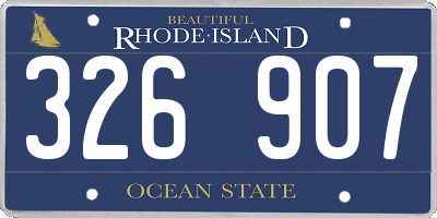 RI license plate 326907