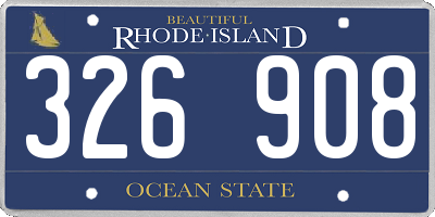 RI license plate 326908