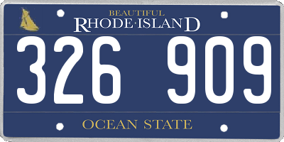 RI license plate 326909