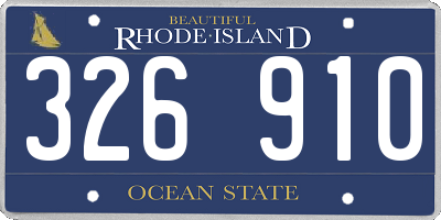 RI license plate 326910