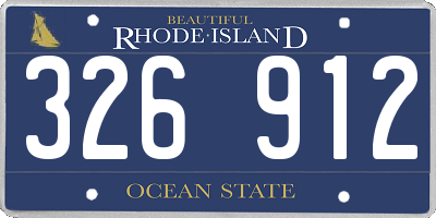 RI license plate 326912