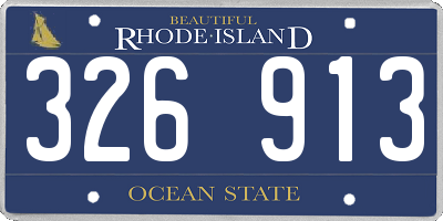 RI license plate 326913