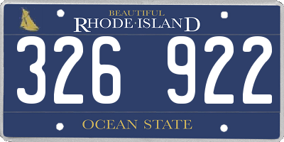 RI license plate 326922