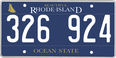 RI license plate 326924