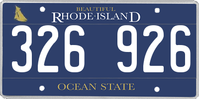 RI license plate 326926