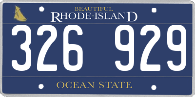 RI license plate 326929