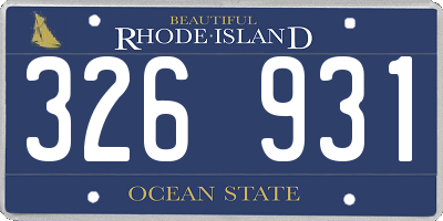 RI license plate 326931