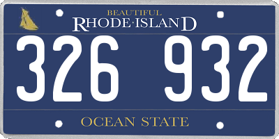 RI license plate 326932
