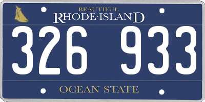 RI license plate 326933