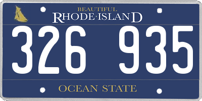 RI license plate 326935