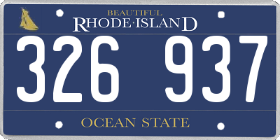 RI license plate 326937