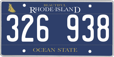 RI license plate 326938