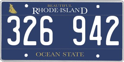 RI license plate 326942