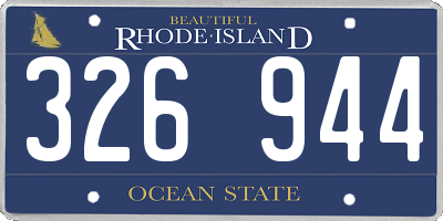 RI license plate 326944