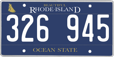 RI license plate 326945