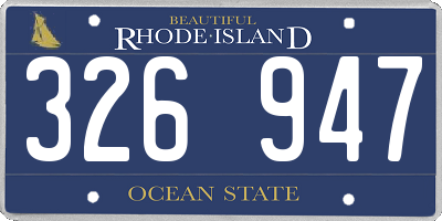 RI license plate 326947