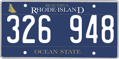 RI license plate 326948