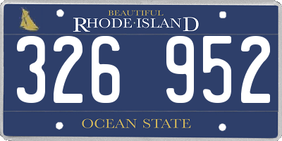RI license plate 326952