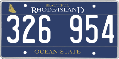 RI license plate 326954