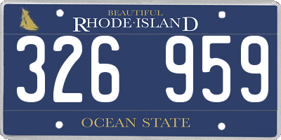 RI license plate 326959
