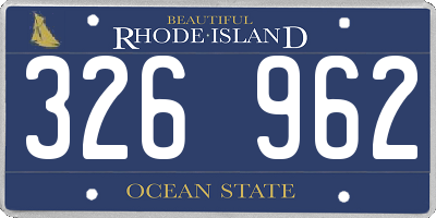 RI license plate 326962
