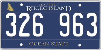 RI license plate 326963