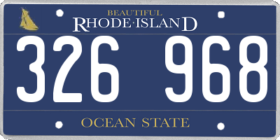 RI license plate 326968
