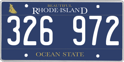 RI license plate 326972