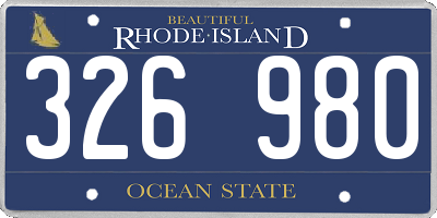RI license plate 326980