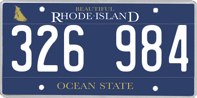 RI license plate 326984
