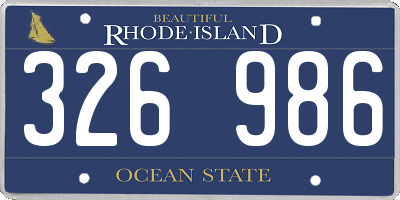 RI license plate 326986