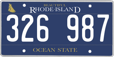 RI license plate 326987