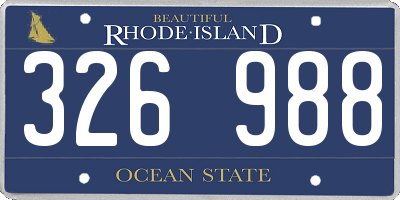 RI license plate 326988