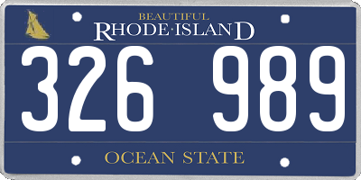 RI license plate 326989