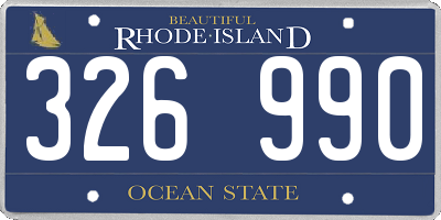 RI license plate 326990