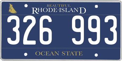 RI license plate 326993