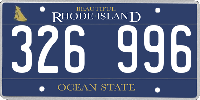 RI license plate 326996