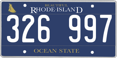 RI license plate 326997