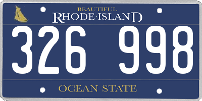 RI license plate 326998