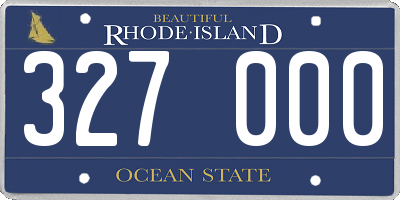 RI license plate 327000