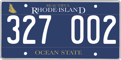 RI license plate 327002