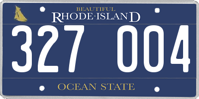 RI license plate 327004